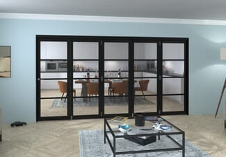 Black Kensington 4L 5 Door Roomfold Grande (5 + 0 x 762mm Doors)