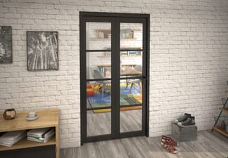Black Kensington 4L 2 Door Roomfold Grande (2 + 0 x 533mm Doors)