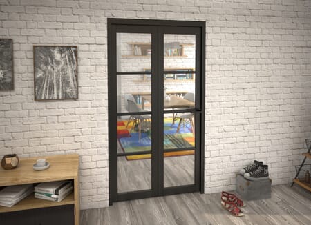 Black Kensington 4L 2 Door Roomfold Grande (2 + 0 x 533mm Doors)