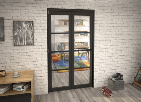 Black Kensington 4L 2 Door Roomfold Grande (2 + 0 x 573mm Doors)