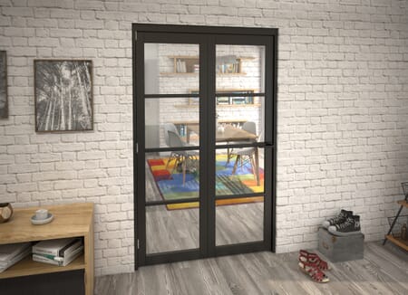 Black Kensington 4L 2 Door Roomfold Grande (2 + 0 x 610mm Doors)