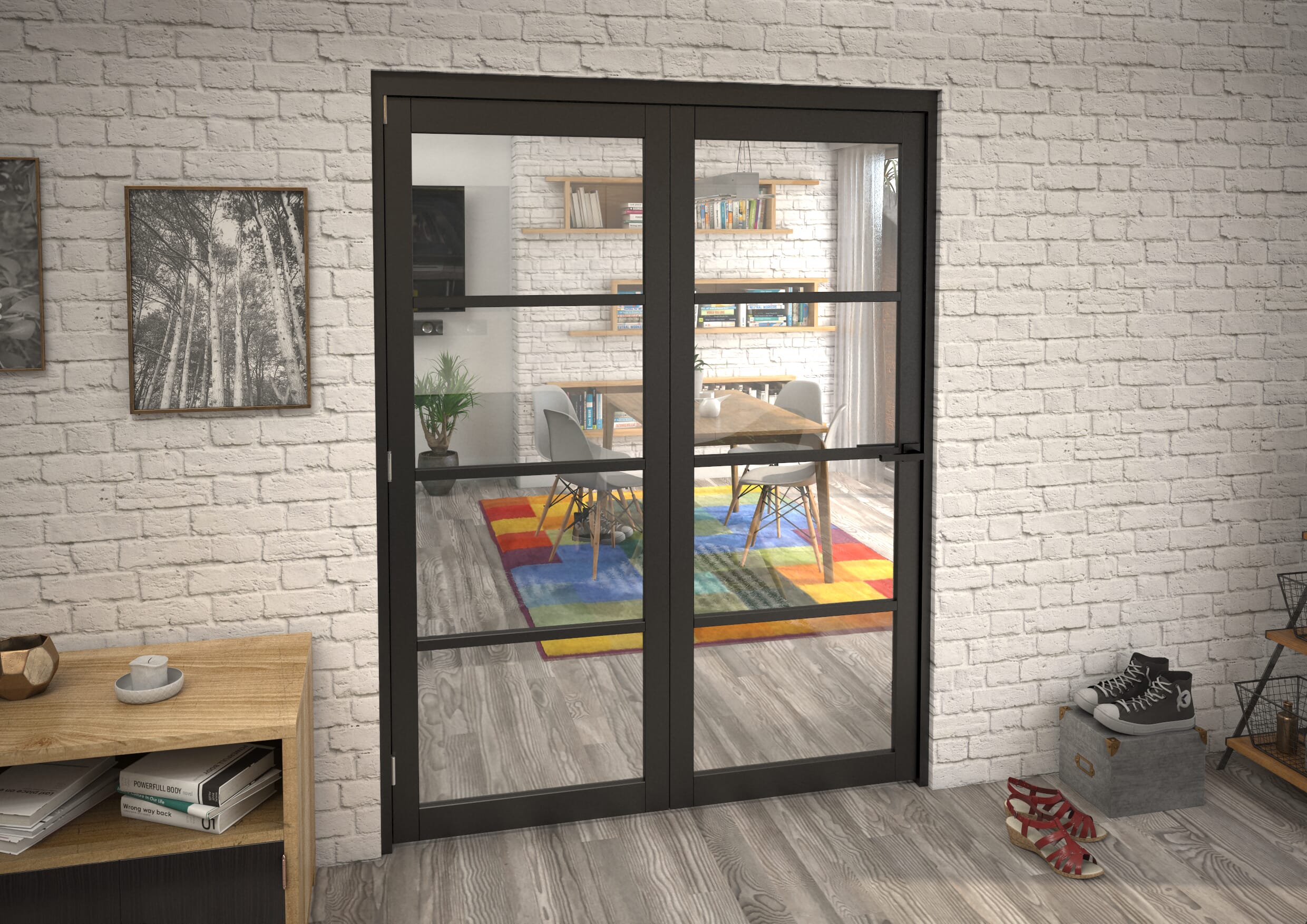 Black Kensington 4L 2 Door Roomfold Grande (2 + 0 X 762mm Doors) At ...