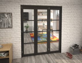 1674x2060x133mm Black Kensington Roomfold Grande (3+0)