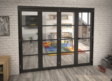 Black Kensington 4L 4 Door Roomfold Grande (3 + 1 x 610mm Doors)