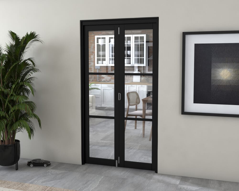 Black Heritage 2 Door Roomfold Grande (2 + 0 x 533mm Doors)