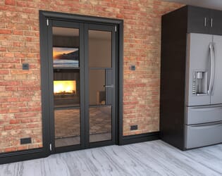 Black Heritage 2 Door Roomfold Grande (2 + 0 x 533mm Doors)