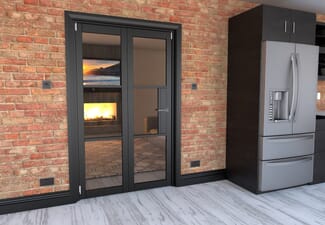 Black Heritage 2 Door Roomfold Grande (2 + 0 x 573mm Doors)