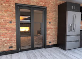 Black Heritage 2 Door Roomfold Grande (2 + 0 X 610mm Doors) Image