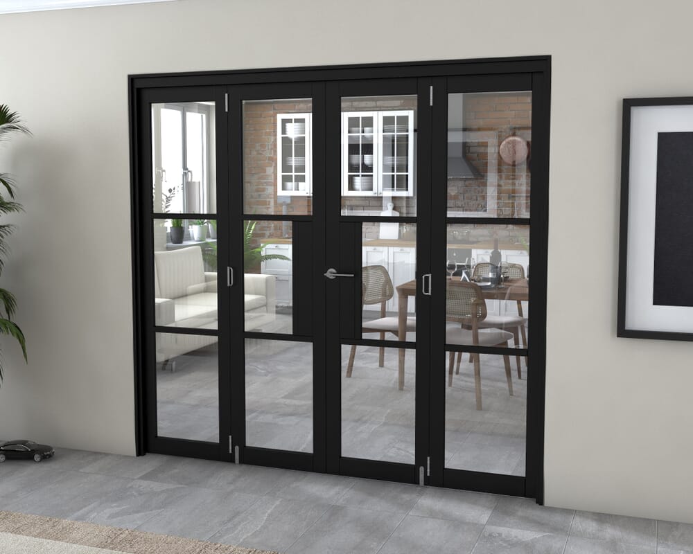 Black Heritage 4 Door Roomfold Grande (2 + 2 x 533mm Doors)