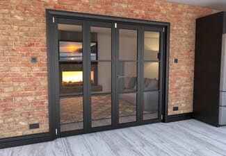 Black Heritage 4 Door Roomfold Grande (2 + 2 x 533mm Doors)