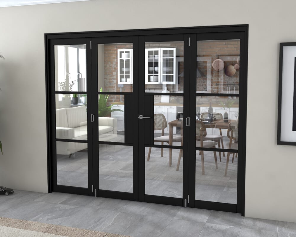 Black Heritage 4 Door Roomfold Grande (2 + 2 x 610mm Doors)