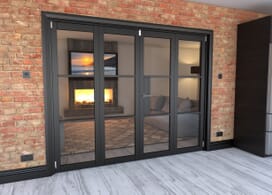 Black Heritage 4 Door Roomfold Grande (2 + 2 X 610mm Doors) Image