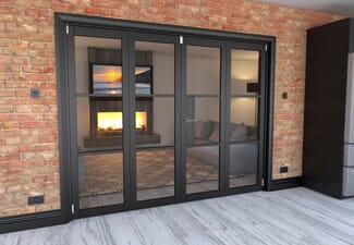 Black Heritage 4 Door Roomfold Grande (2 + 2 x 610mm Doors)