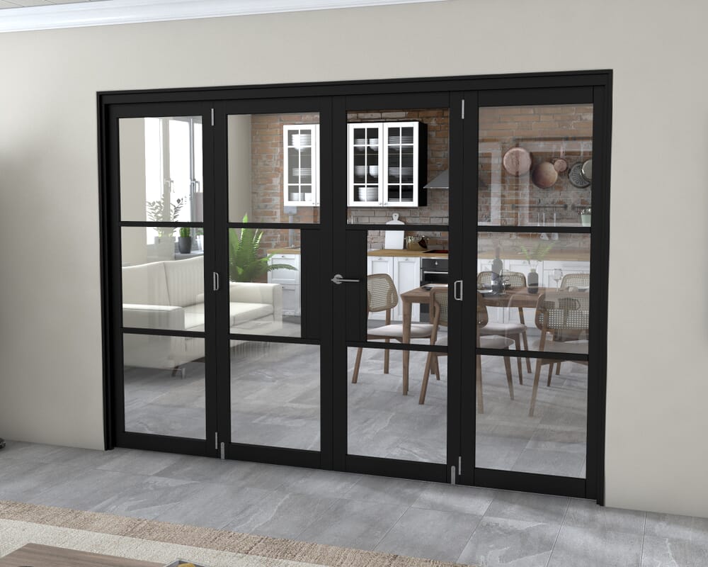 Black Heritage 4 Door Roomfold Grande (2 + 2 x 686mm Doors)