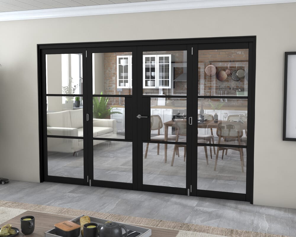 Black Heritage 4 Door Roomfold Grande (2 + 2 x 762mm Doors)
