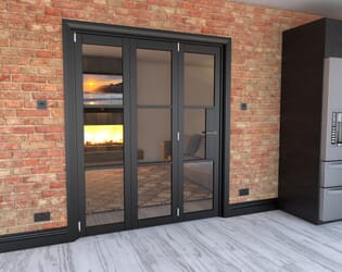 Black Heritage 3 Door Roomfold Grande (3 + 0 x 533mm Doors)