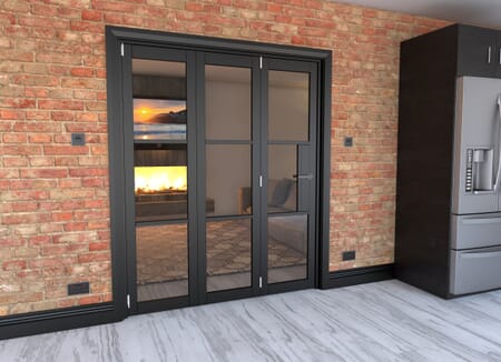 Black Heritage 3 Door Roomfold Grande (3 + 0 x 533mm Doors)