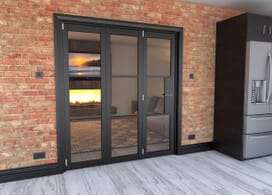 Black Heritage 3 Door Roomfold Grande 1800mm (6ft) 3 + 0 Set Image