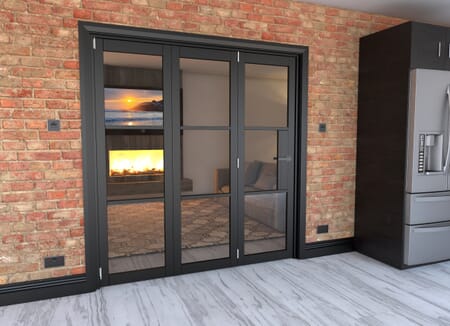 Black Heritage 3 Door Roomfold Grande (3 + 0 x 610mm Doors)