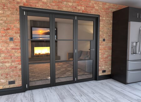 Black Heritage 3 Door Roomfold Grande (3 + 0 x 686mm Doors)