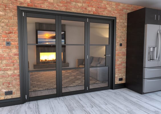 Black Heritage 3 Door Roomfold Grande (3 + 0 x 762mm Doors)