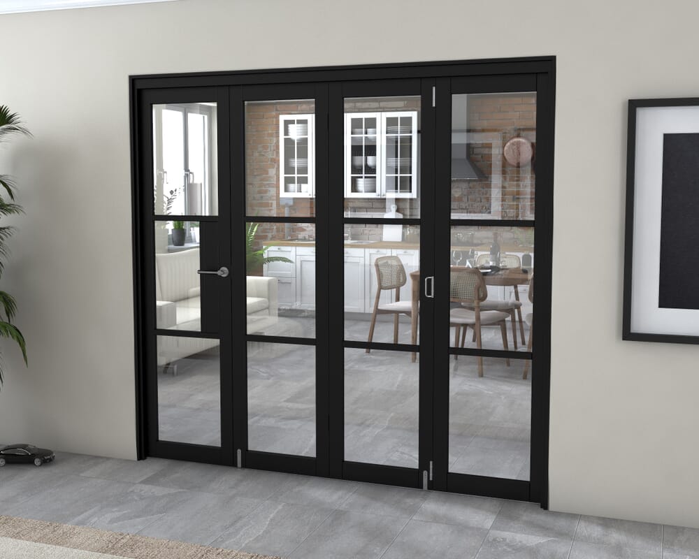 Black Heritage 4 Door Roomfold Grande (3 + 1 x 533mm Doors)
