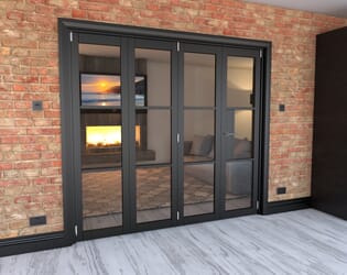 Black Heritage 4 Door Roomfold Grande (3 + 1 x 533mm Doors)