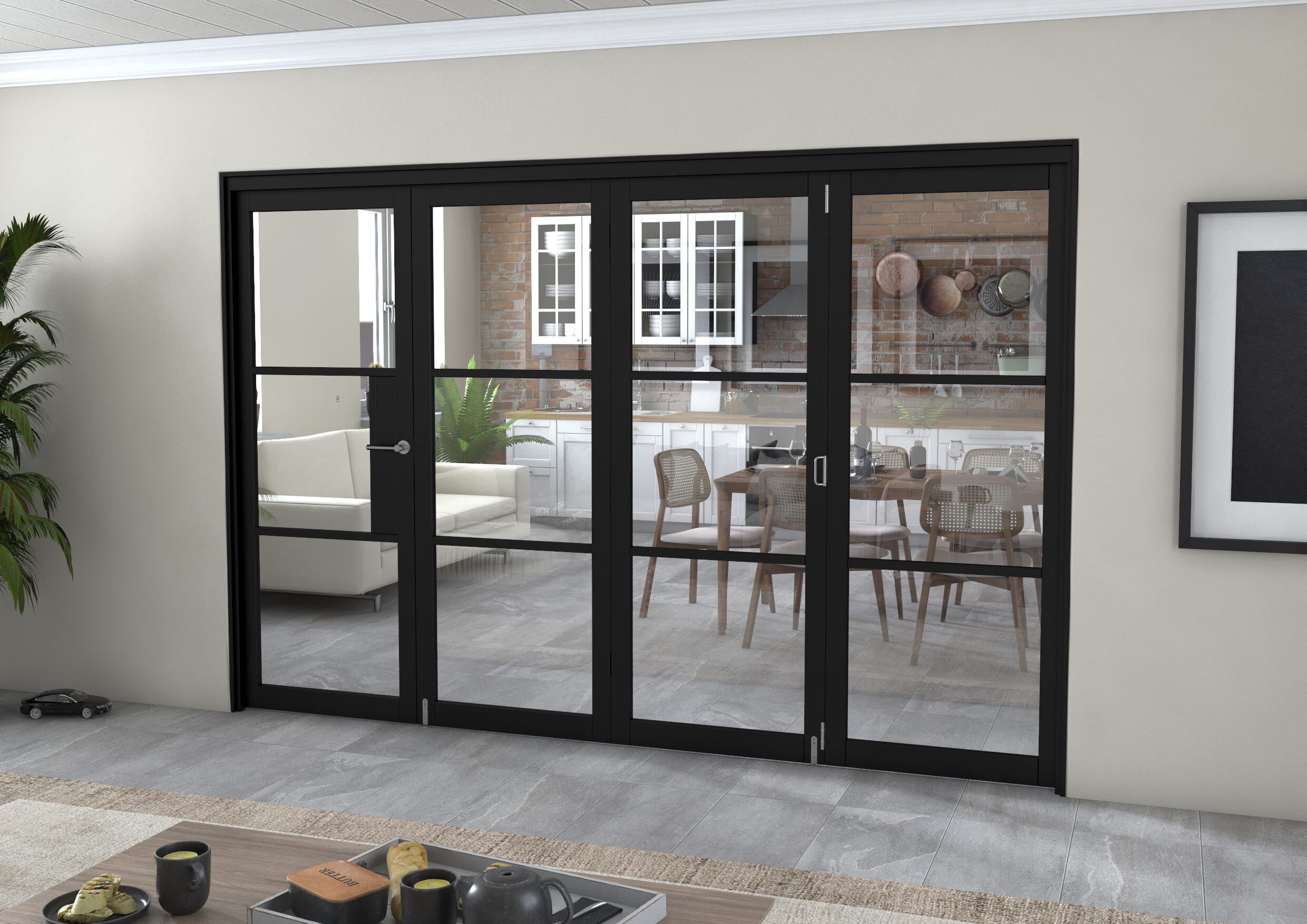 Black Heritage 4 Door Roomfold Grande (3 + 1 x 762mm Doors)