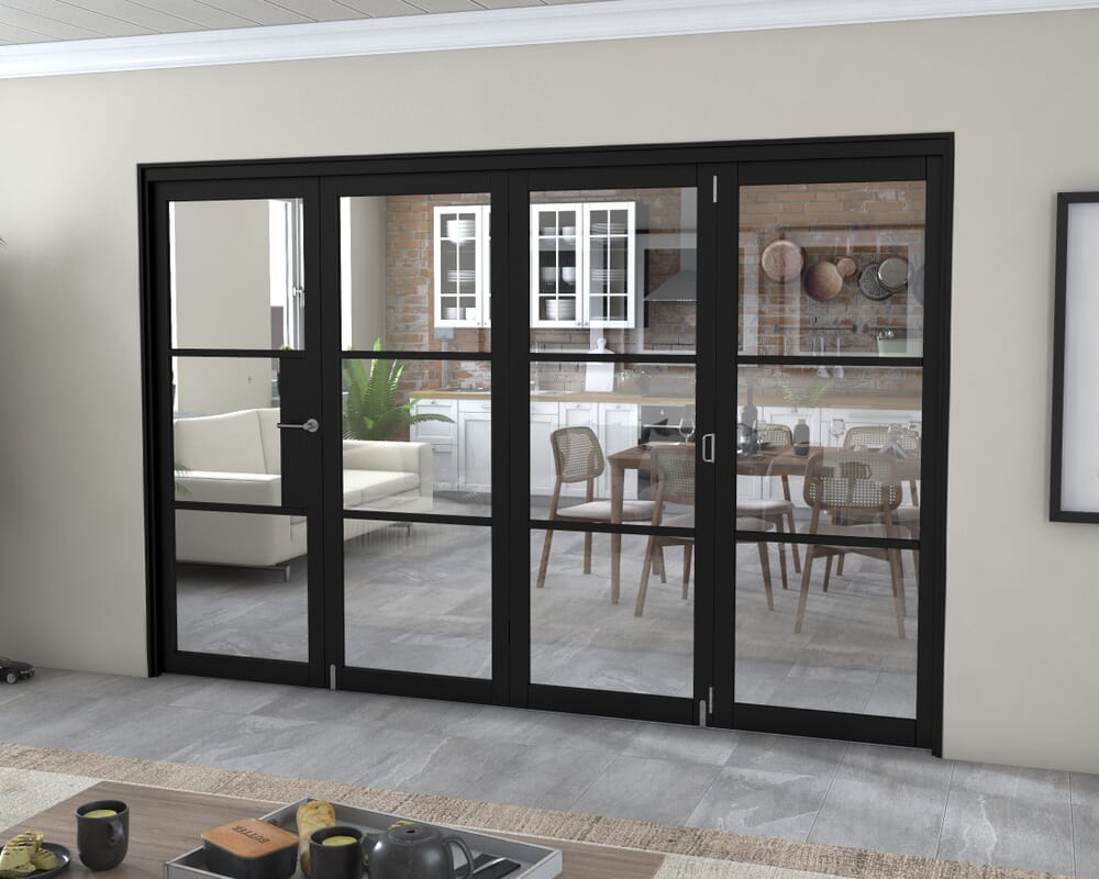 Black Heritage 4 Door Roomfold Grande (3 + 1 x 762mm Doors)
