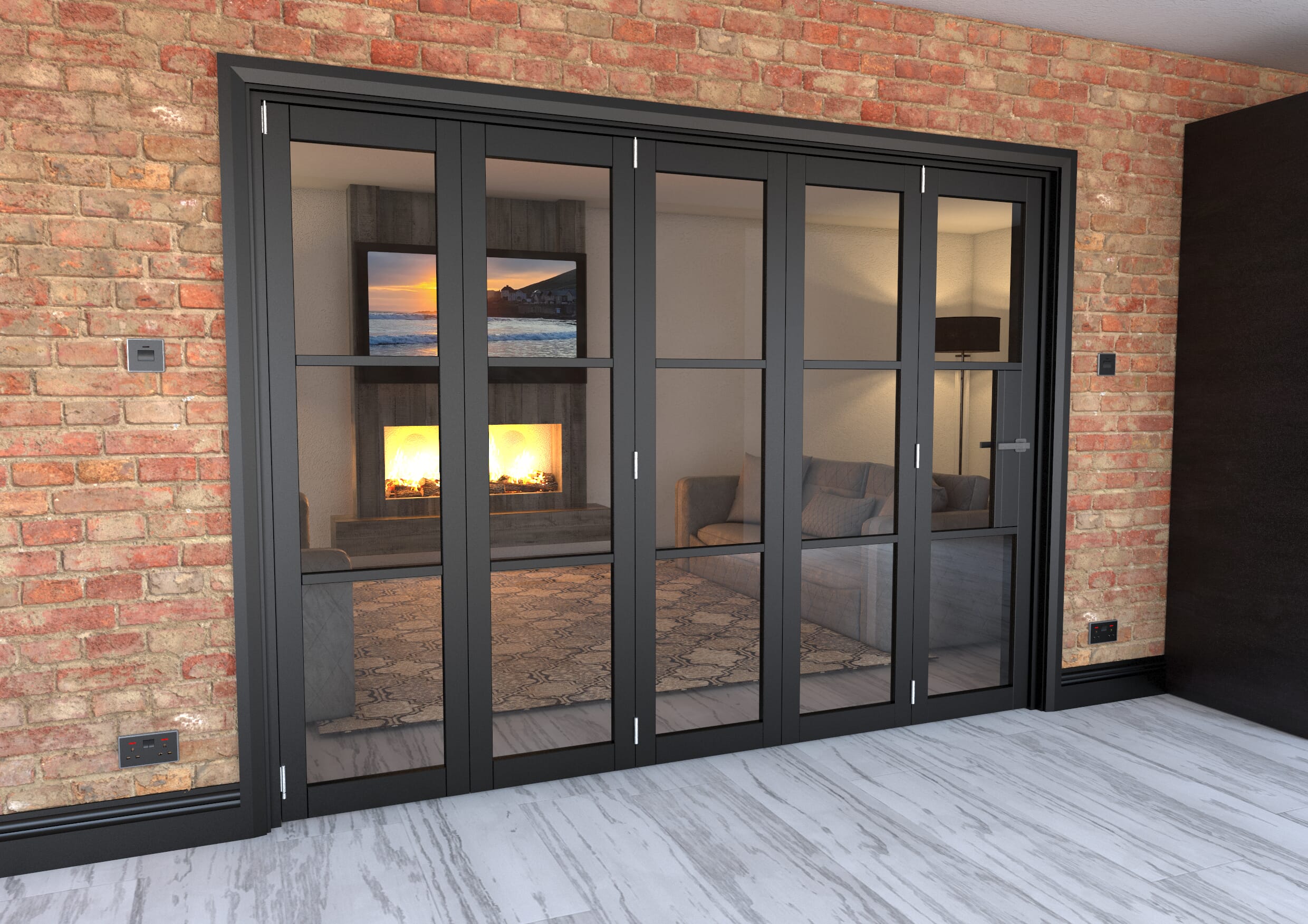 Black Heritage 5 Door Roomfold Grande (5 + 0 X 533mm Doors) At Climadoor