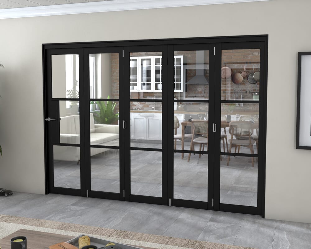 Black Heritage 5 Door Roomfold Grande 3000mm (10ft) 5 + 0 Set