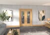 Oak Ladder 1 Lite Clear Glazed Prefinished Roomfold Doorset