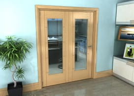Iseo Oak Pattern 10 Clear 2 Door Roomfold Grande (2 + 0 X 762mm Doors) Image