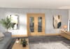 Oak Ladder 1 Lite Clear Glazed Prefinished Roomfold Doorset