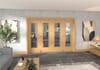 Oak Ladder 1 Lite Clear Glazed Prefinished Roomfold Doorset