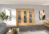 Oak Ladder 1 Lite Clear Glazed Prefinished Roomfold Doorset