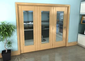 Iseo Oak Pattern 10 Clear 3 Door Roomfold Grande (3 + 0 X 762mm Doors) Image