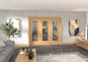 Oak Ladder 1 Lite Clear Glazed Prefinished Roomfold Doorset