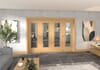Oak Ladder 1 Lite Clear Glazed Prefinished Roomfold Doorset