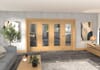 Oak Ladder 1 Lite Clear Glazed Prefinished Roomfold Doorset