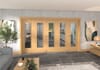 Oak Ladder 1 Lite Clear Glazed Prefinished Roomfold Doorset