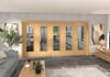 Oak Ladder 1 Lite Clear Glazed Prefinished Roomfold Doorset