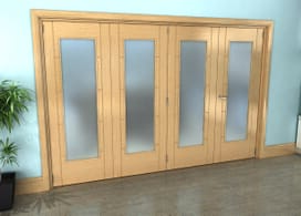 Iseo Oak Pattern 10 Frosted 4 Door Roomfold Grande (3 + 1 X 762mm Doors) Image