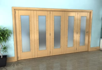 Iseo Oak Pattern 10 Frosted 5 Door Roomfold Grande (5 + 0 x 686mm Doors)