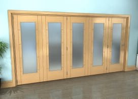 Iseo Oak Pattern 10 Frosted 5 Door Roomfold Grande (5 + 0 X 762mm Doors) Image