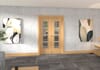 Oak Ladder 4 Lite Clear Glazed Prefinished Roomfold Doorset