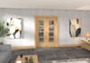 Oak Ladder 4 Lite Clear Glazed Prefinished Roomfold Doorset