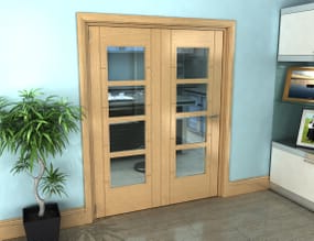 1599x2060x133mm ISEO Oak 4L Clear Roomfold Grande (2+0)