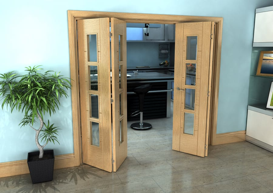 Oak Iseo Roomfold Grande – 4 Light Clear Prefinished