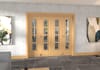 Oak Ladder 4 Lite Clear Glazed Prefinished Roomfold Doorset